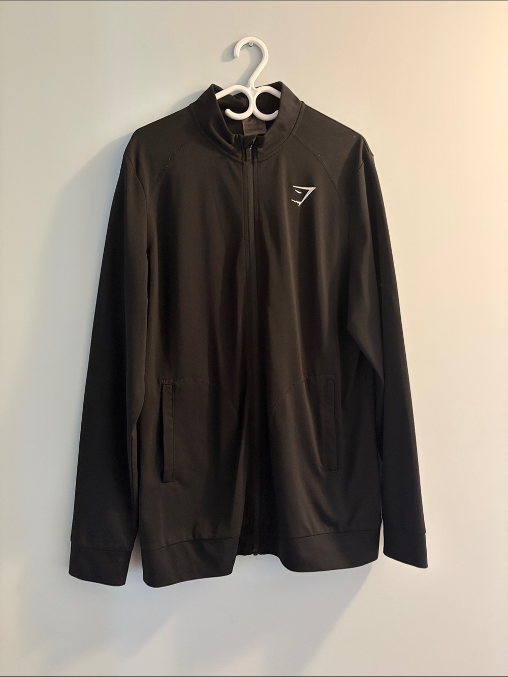 Gymshark Men’s Black Full-Zip Training Jacket with Logo
